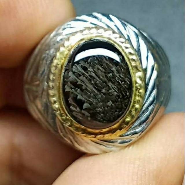 Natural Basaltic Tiger Glass 11*9 mm Bulu Macan Lumajang BML HQ