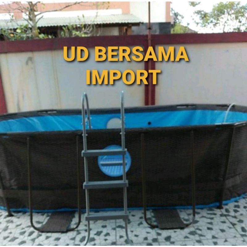 kolam renang frame import bestway power stell pool oval 427x250x100cm