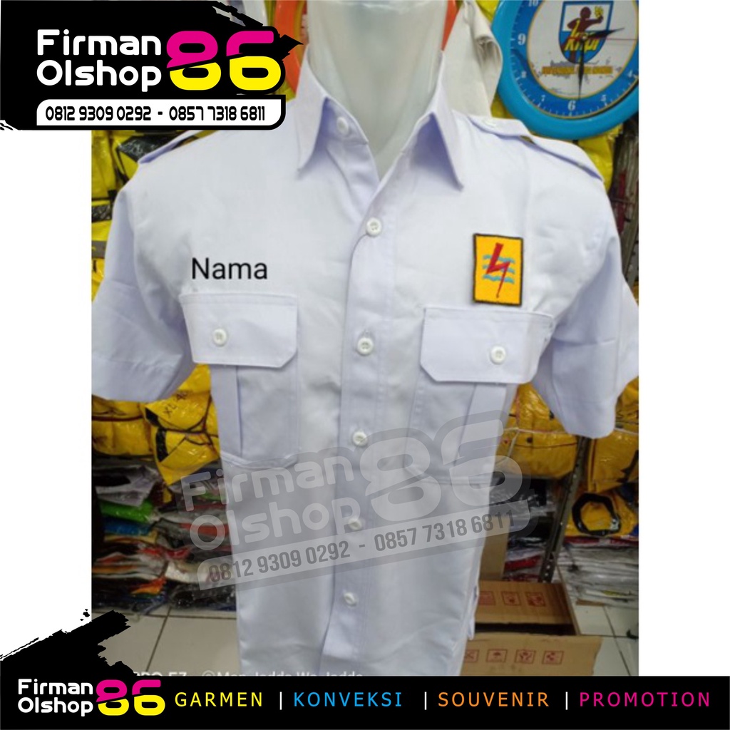KEMEJA PLN | SERAGAM PLN | HEM PLN | BAJU PLN GRATIS BORDIR NAMA