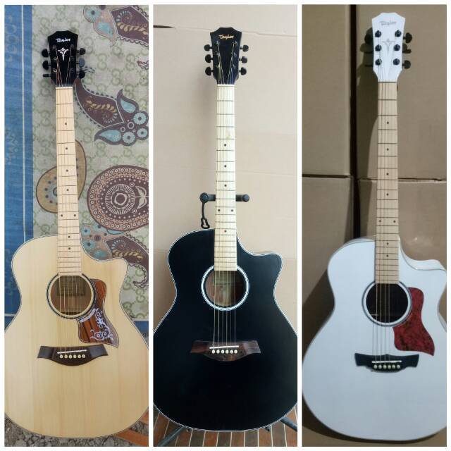 gitar akustik elektrik  taylor jumbo custom dobel ran