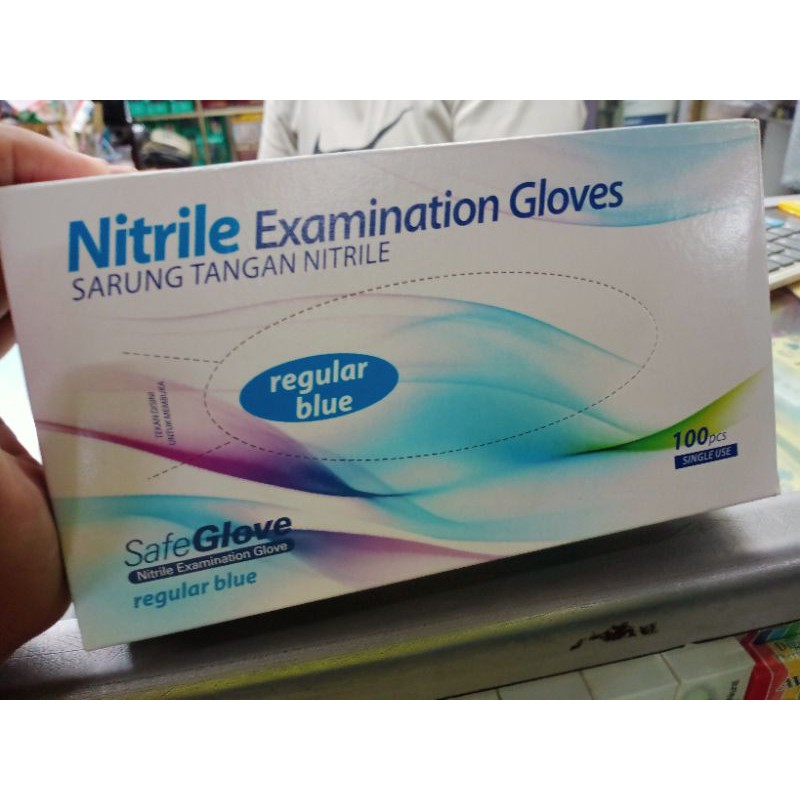 handscoon nitrile safeglove size S,M dan L