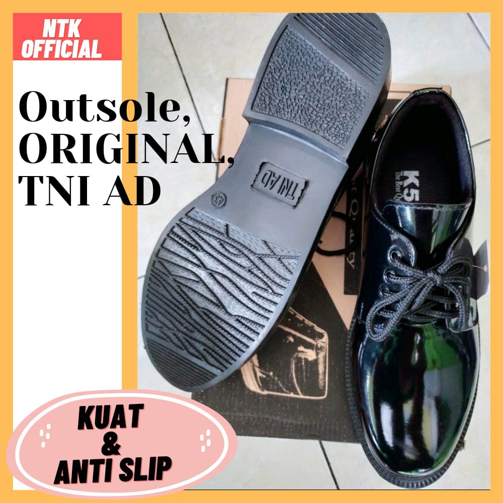 Sepatu pantofel pria pantopel formal kerja kantor hitam mengkilap kualitas awet dengan outsole karet anti slip