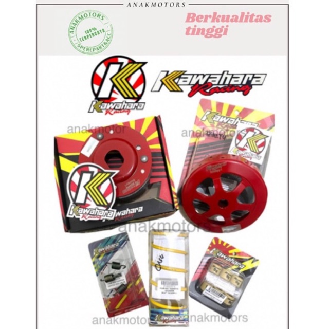 PAKET CVT BEAT FI/STREET ESP /MIO SPORTY/SMILE KAWAHARA MANGKOK GANDA,KAMPAS GANDA,PER CVT,ROLLER/RO