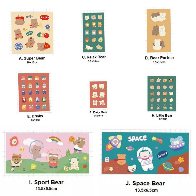 

{jih_stiker} Stiker Cute Bear cartoon.