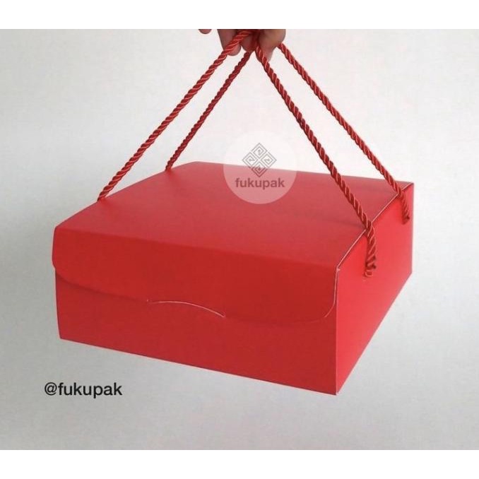 [BISA COD] Box Handle Tali 22x22 | Kotak Kue Spiku Cake Roti Dessert Box (10pcs)