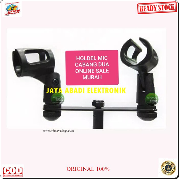 G175 Krezt ORIGINAL Holder stand mic CABANG 2in1 mik standing hanger dual dua import asli dobel tiang microphone mikrophone acecoriss pegangan gantungan universal G175  BISA SEGALA JENIS MICROPHONE DAN STAND MIC  lebar lubang depan 2,7cm diameter lubang d