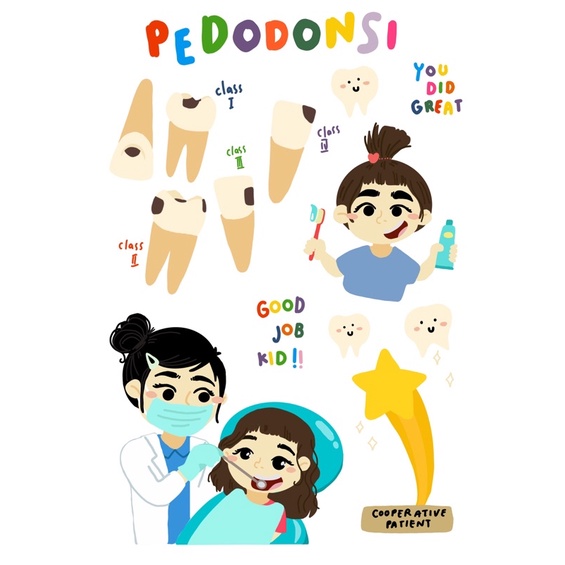 

sticker sheet kedokteran gigi anak pedodonsia