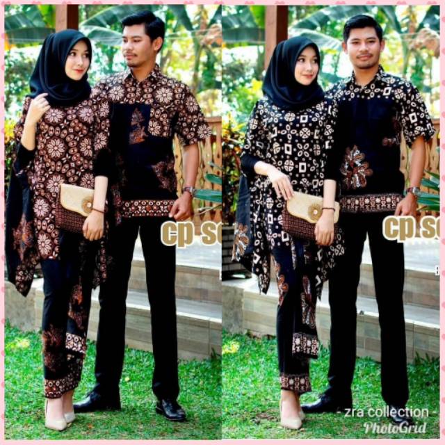 Couple set batwing 2702 sogan.cowok M L XL.cewek allsize rok lilit instan.batik Pekalongan