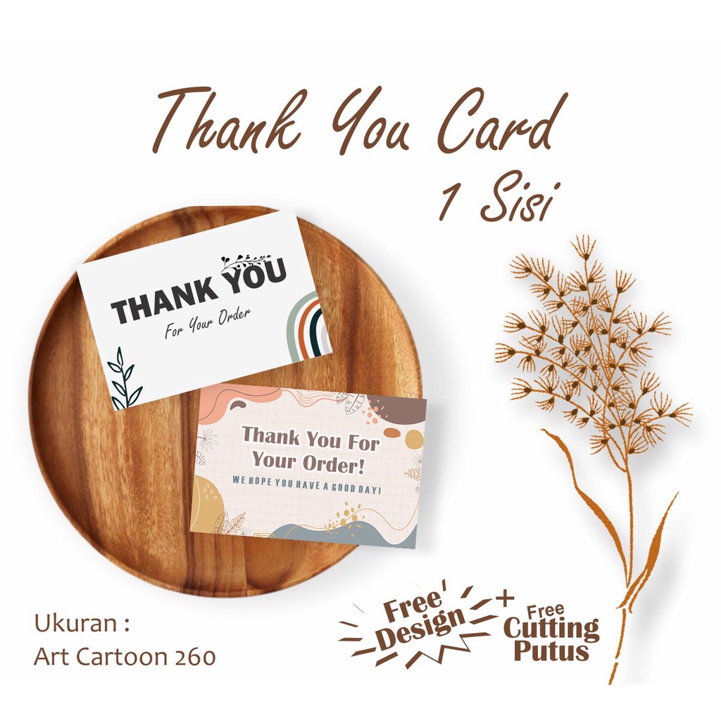 

Thank You Card Custom 1 Sisi | Cetak Kartu Ucapan Terima Kasih | Thanks Card | Ucapan TerimaKasih Souvenir | Kartu Hampers