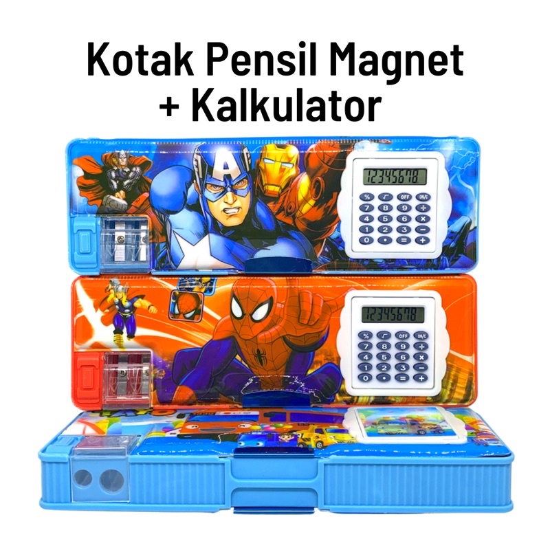 KOTAK PENSIL MAGNET + KALKULATOR MURAH KARAKTER ⬇️⬇️-5