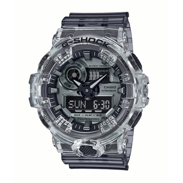 Jam Tangan Pria Casio G-Shock Type GA-700SK-1ADR Original Casio Gshock Model Warna Tali Transparan
