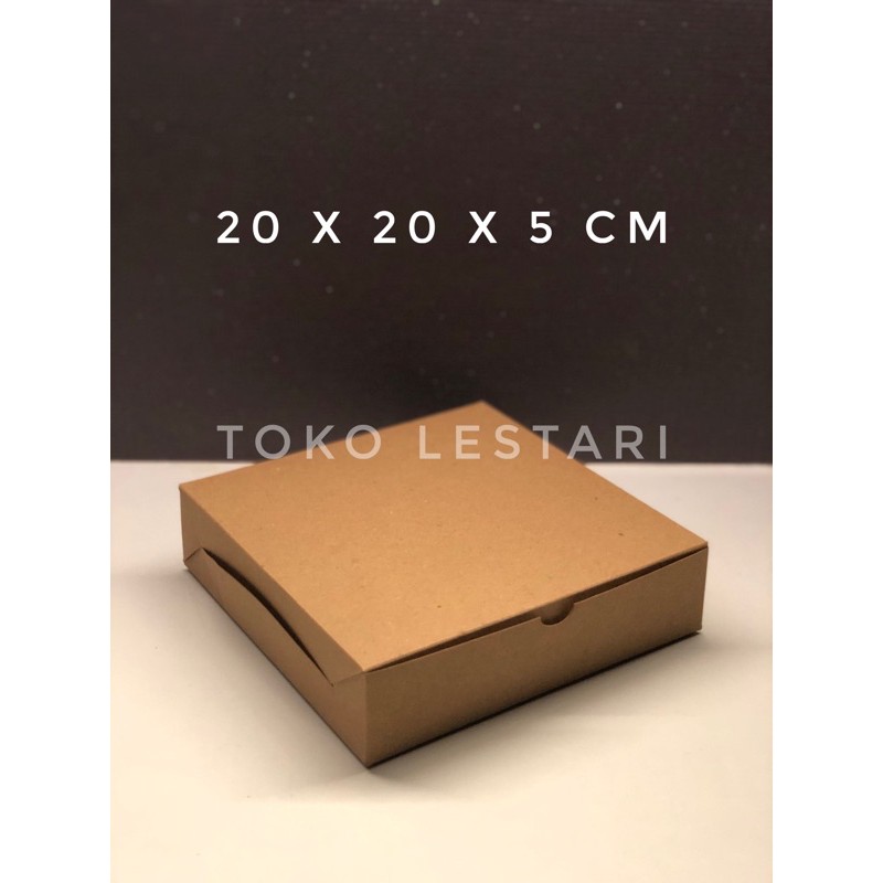 Box Kraft Coklat Untuk Packaging Sovenir Baju Kotak Kado Kue Cake Snack 20 x 20 x 5 CM