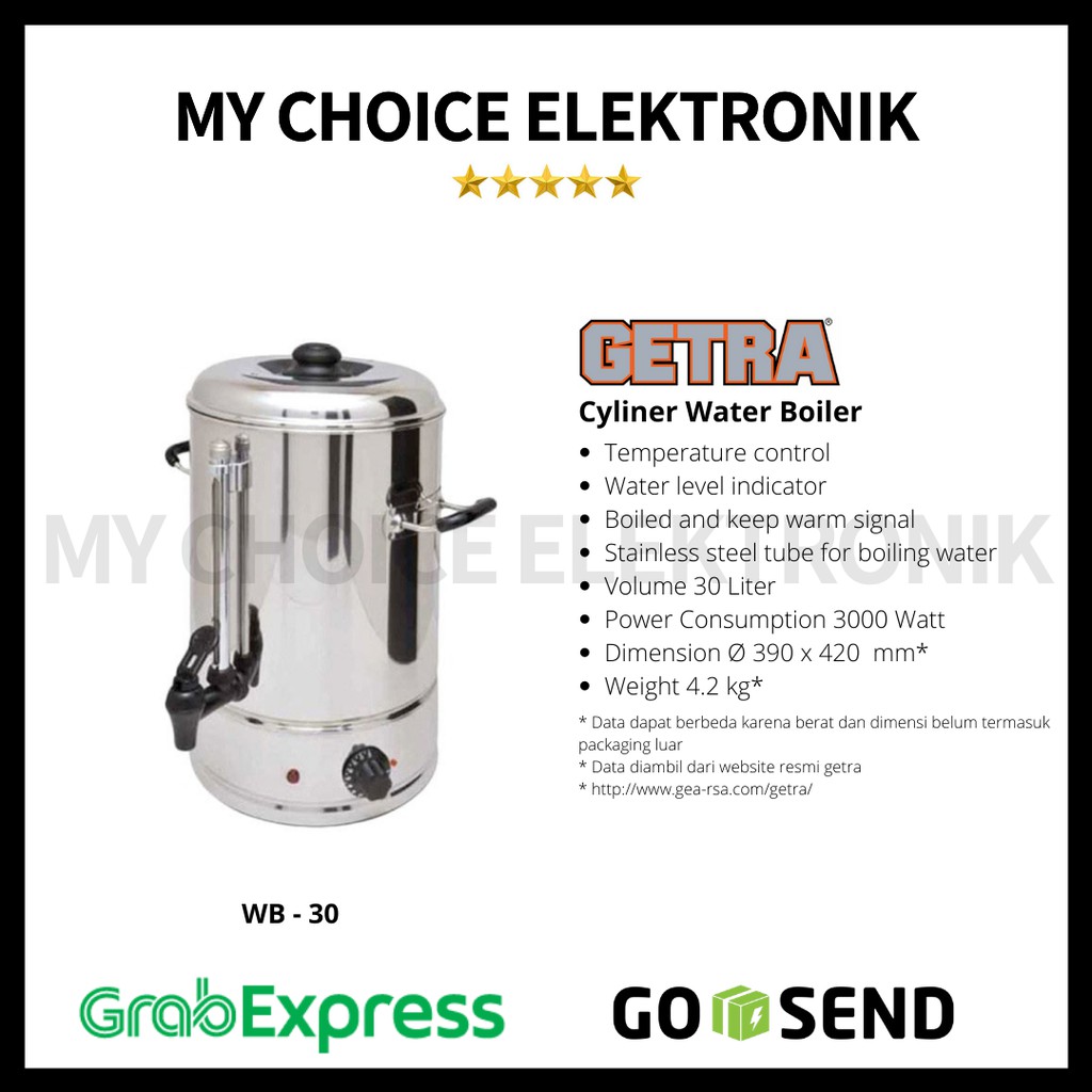 GETRA CYLINDER WATER BOILER WB-30