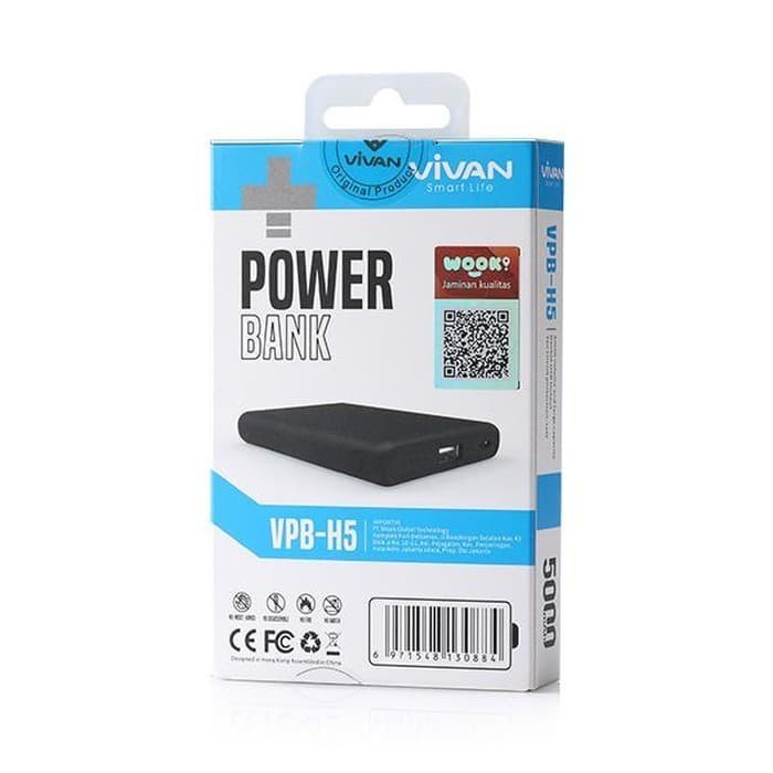 POWERBANK MINI VIVAN VPB-H5 5000mAh PB PORTABLE ORIGINAL POWER BANK