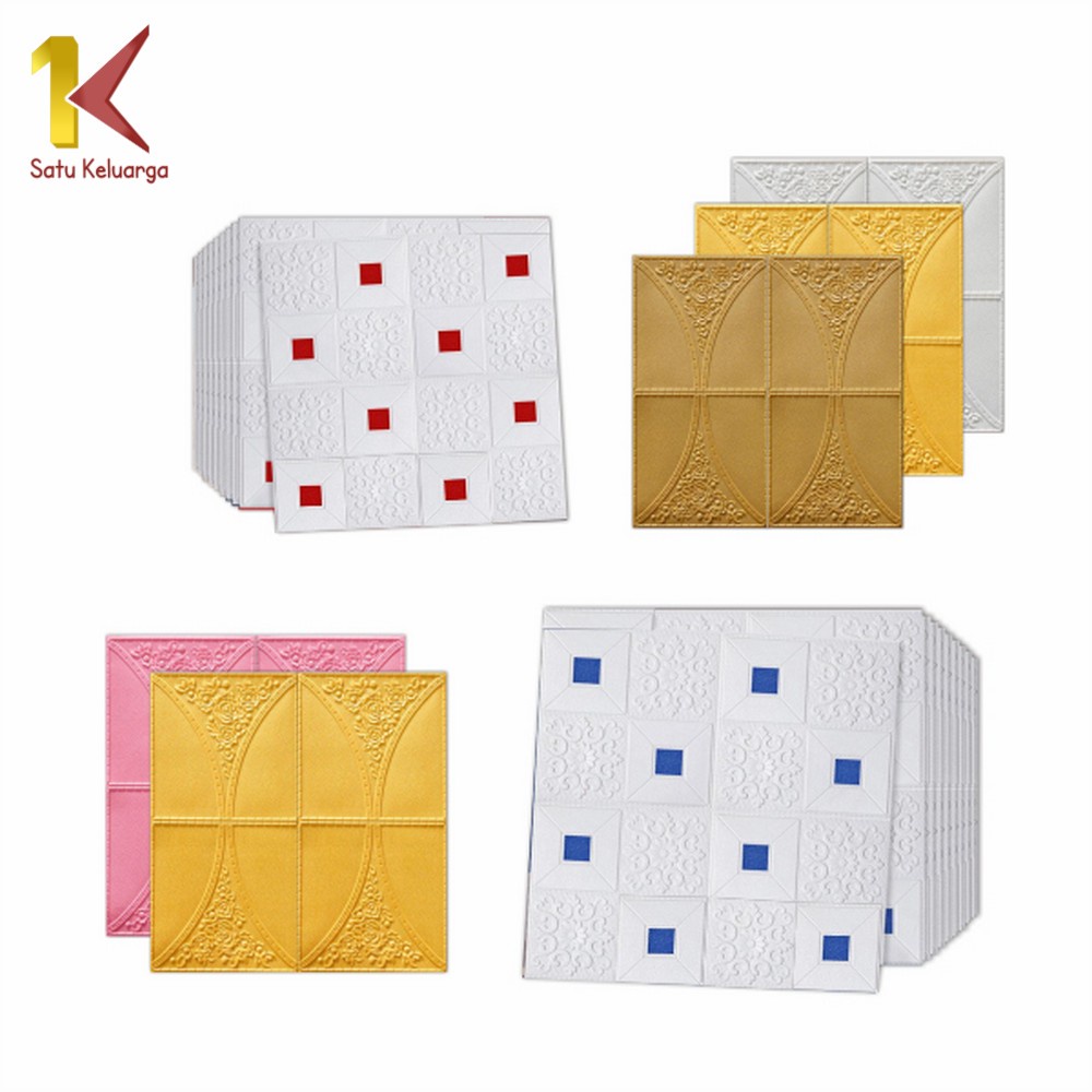 Satu Keluarga Dekorasi Dinding Kamar Rumah Murah C55-58 Wallpaper Dinding Foam-6