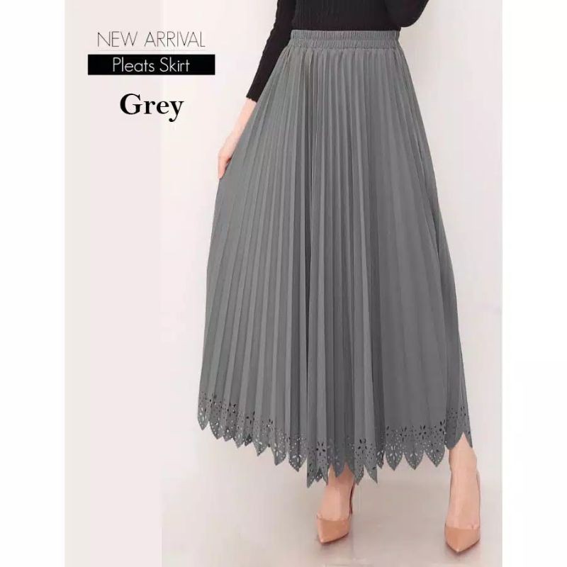 QILLA ROK PLISKET LASER MAYUNG | ROK CUT MOTIF LASER | PLEATED FLARE SKIRT LASER