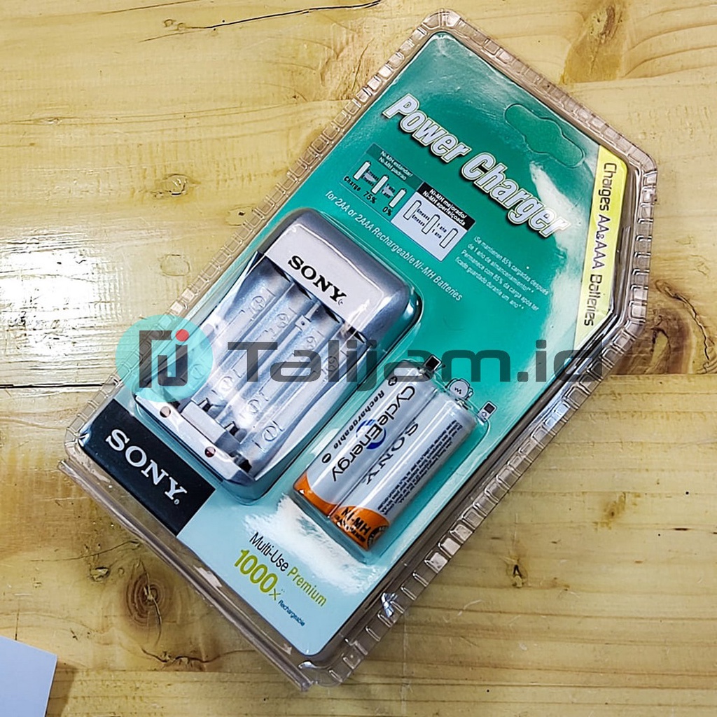 Paket batu Batrei Battery cas A2 AA Dan Charger Sony Rechargeable