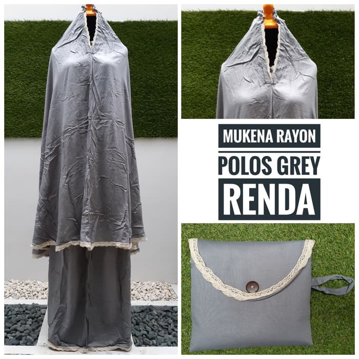 MUKENA RAYON BALI POLOS ABU RENDA | MZM