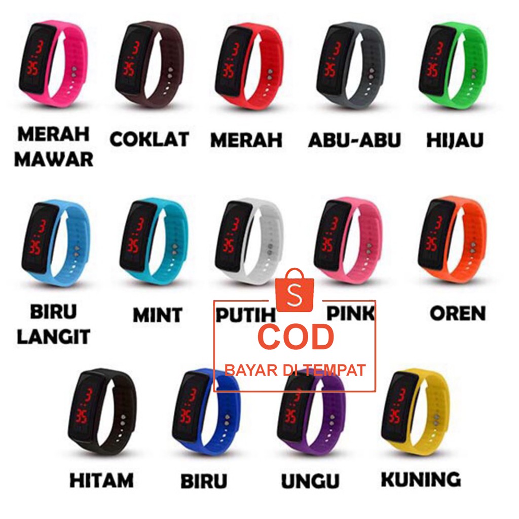 [✅COD] Jam Tangan Digital Sport Led Watch Aksesoris Fashion Wanita Pria Cewek Cowok Anti Air Murah Couple Original