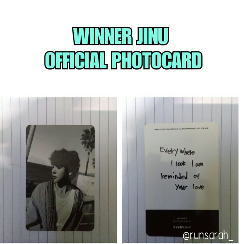 WINNER JINU OFFICIAL PHOTOCARD