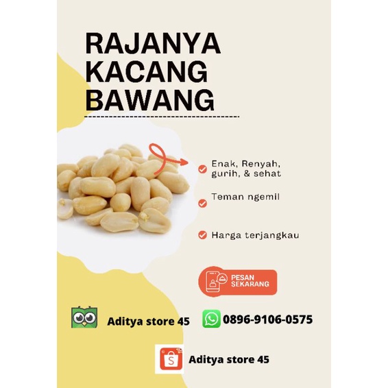 

kacang bawang goreng renyah/ cemilan kacang/ kacang kulit/kacang tanah kupas/renyah gurih dan sehat. home made