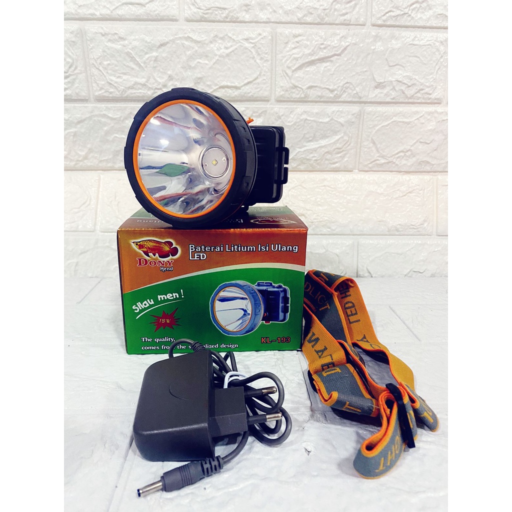 Dony Head Baterai Lithium Isi Ulang LED KL-193