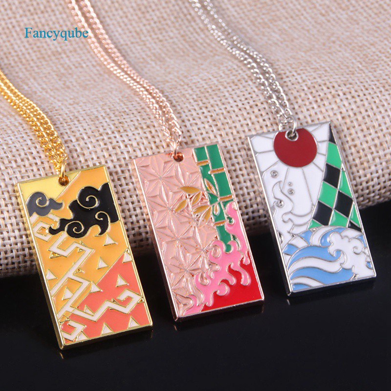 Fancyqube Anime Demon Slayer Necklace Kimetsu No Yaiba Cosplay Pendant Necklace Fashion Cartoon Chain Choker Accessories Gifts|Pendant Necklaces