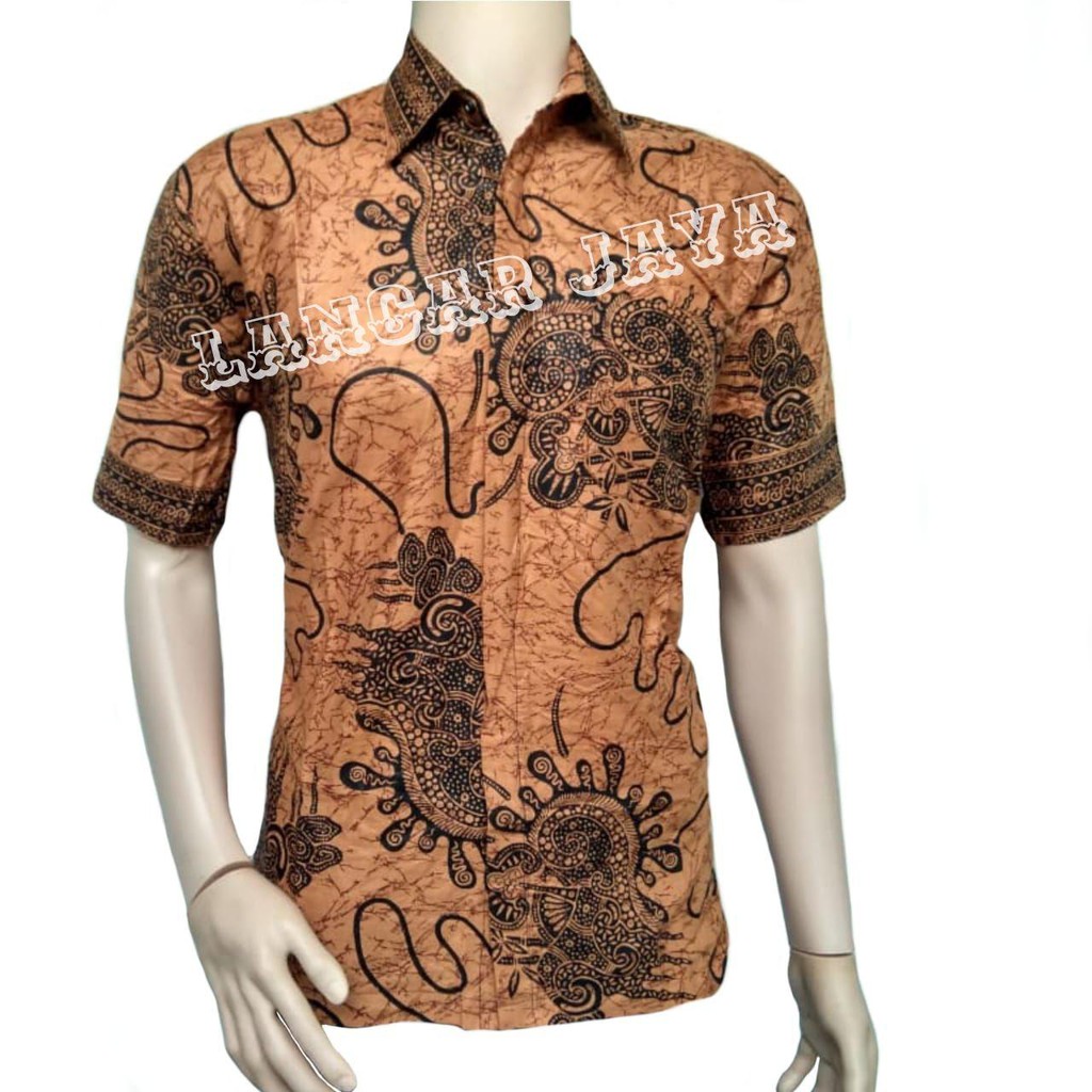 Baju Batik Pria Cumi Coklat M L XL XXL