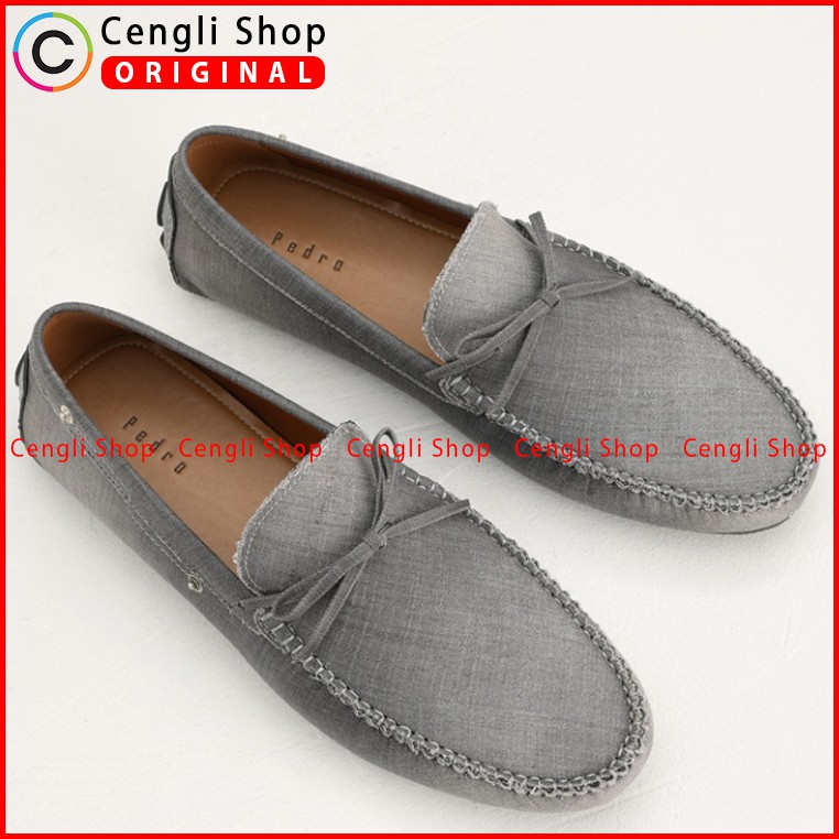 SEPATU PEDRO LOAFERS PRIA ORIGINAL TERBARU LOAFER PANSUS CASUAL FORMAL GREY ABU-ABU PEDPM165980220