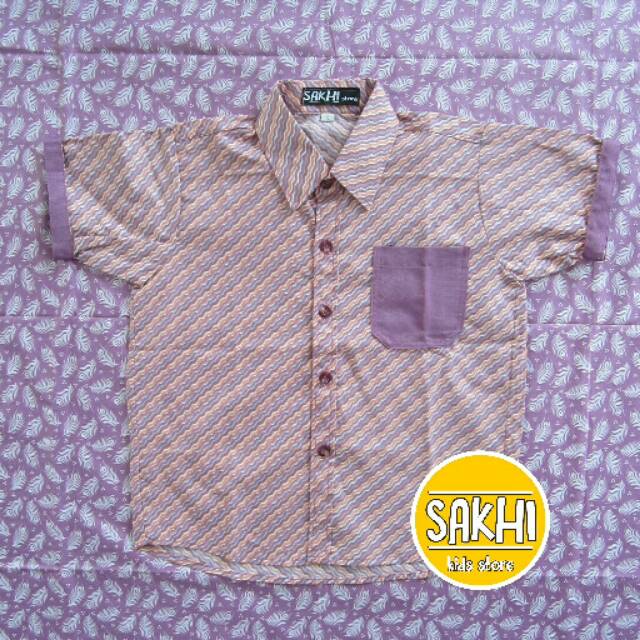 Kemeja Batik Anak Kombinasi