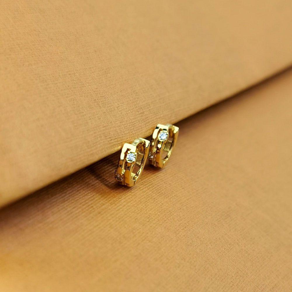 TOP Hoop Earrings Simple Hypoallergenic Gold Plated Cubic Zirconia