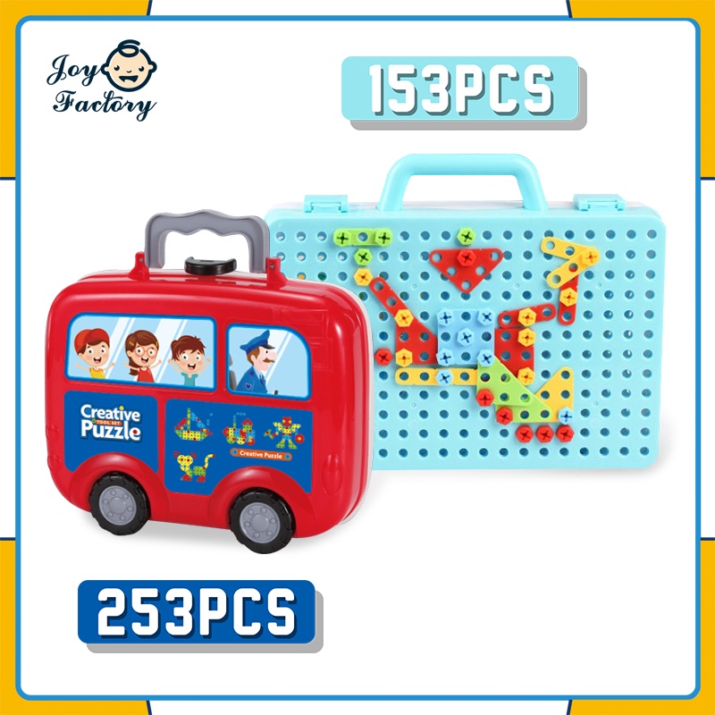 Puzzle Kreatif 3D Sekrup Mainan Anak-anak Bor Set Sekrup Anak-anak Kotak Alat Mainan DIY Perakitan Jigsaw Blok Bangunan.