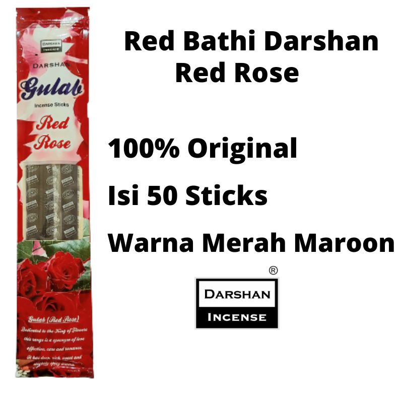 Hio Dupa Red Bathi Rose By Darshan isi 50 sticks