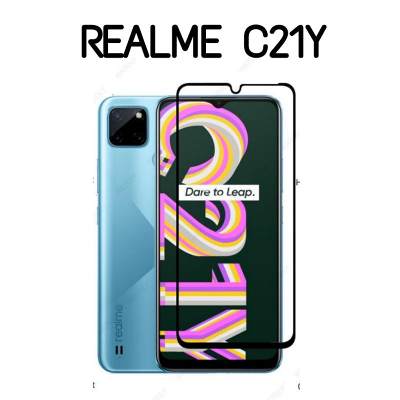 Tempered Glass Realme C21Y Anti Gores Kaca Full Layar High Quality