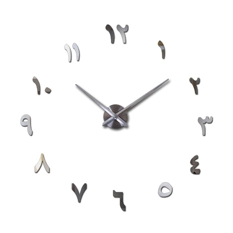 (MAINANKYU) Jam dinding besar ARAB kaligrafi Jam Tembok DIY Giant Wall Clock Quartz Creative Design