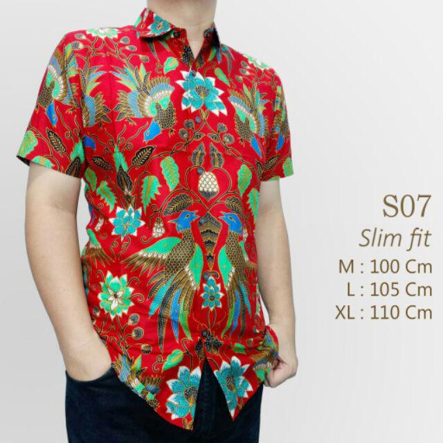 Odza Kemeja Batik Pekalongan Pria Sogan Hem Solo Slim Fit Lengan Pendek