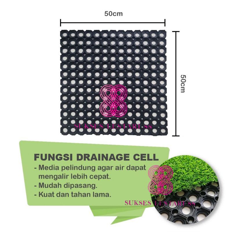 DRAINASE SEL DRAINAGE CELL RUMPUT SINTETIS 50 x 50 RING MAT