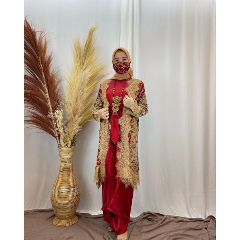 SET DRESS IKAT GIES BUTIK 1171-RED