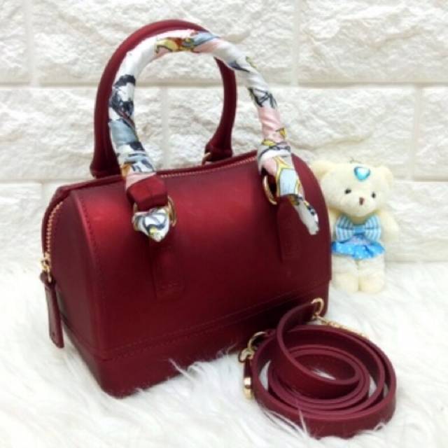 Furla tabung mini jelly matte semi original