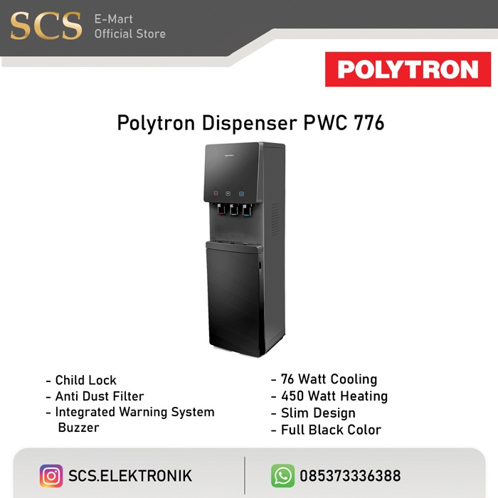 Dispenser Polytron PWC-776 Galon Bawah PWC776 PWC 776