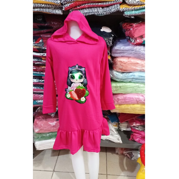 Dress Hoodie Anak / Tunik Hoodie Anak LOL Lampu Led untuk 6-11thn