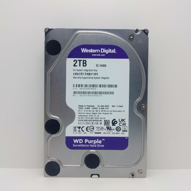 Hardisk 2TB WD Purple Sata 3,5&quot; Baru 0 Days -HDD 2TB INTERNAL SATA For CCTV DVR SENTINEL 100%