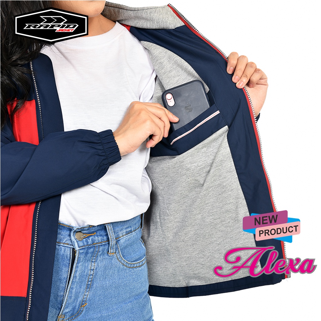 Jaket parasut wanita RAPID ALEXA  parasit hoodie terbaru jacket motor cewe anti air dan antiangin