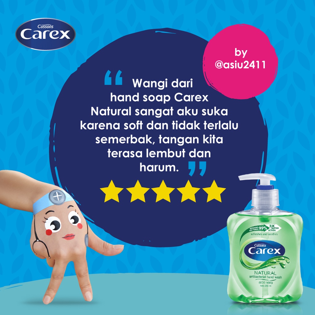 Carex Hand Wash Aloe Vera - Sabun Cuci Tangan Antibakteri Refill 200ml X2