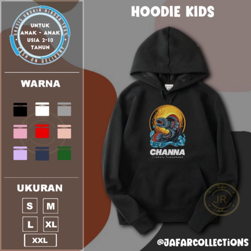 IKAN CHANA Jaket Hoodie anak channa limbata unisex laki-laki perempuan / Hoodie jumper anak channa l