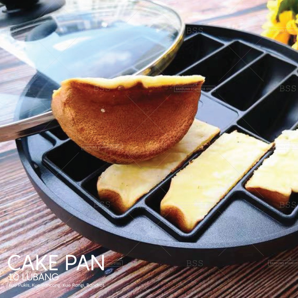 Cetakan Kue Cake Pan 10 Lubang Anti Lengket Pukis Rangi Pancong Bandros Setengah Lingkaran Bulan