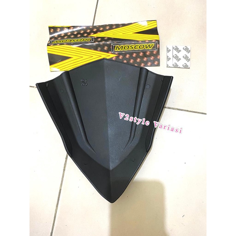 VISOR HONDA ALL VARIO 125 150 ANTI PECAH + DOUBLE TAPE 3M KUAT WINDSHIELD VARIO VISOR VARIO KACA ANGIN VARIO DEPAN VARIASI DEPAN VARIO PNP TEMPEL ANTI CRACK GARANSI RETUR ORIGINAL SB X MOSCOW PATEN  VARIO 125 150 LED FI LED FULL KARBON HITAM GLOSSY CARBON