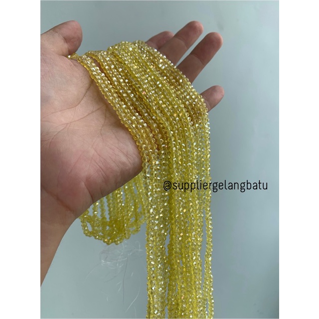 Crystal Ceko kilap 4mm yellow quartz kuarsa kuning bening kristal acc