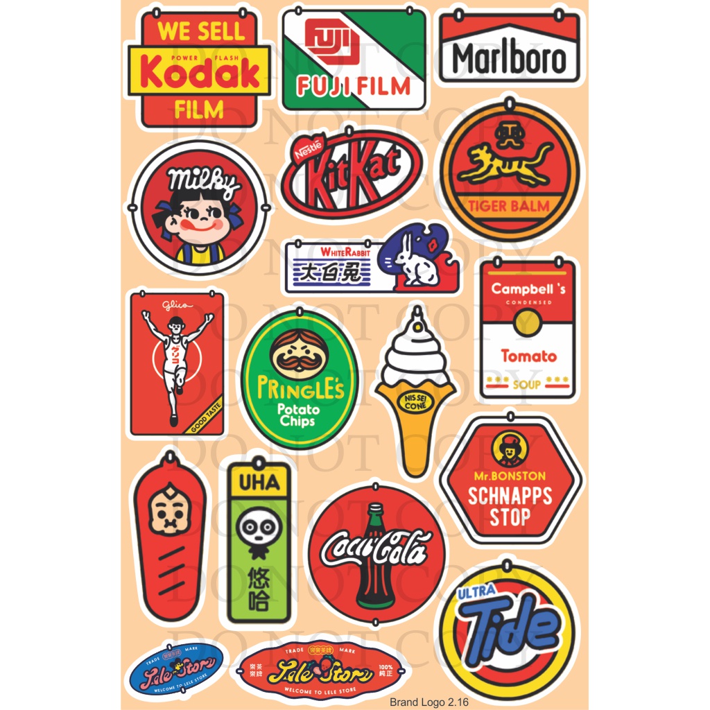 

18pcs BRAND LOGO VINTAGE Stiker HP / Stiker Laptop / Sticker Aesthetic / Stiker Lucu