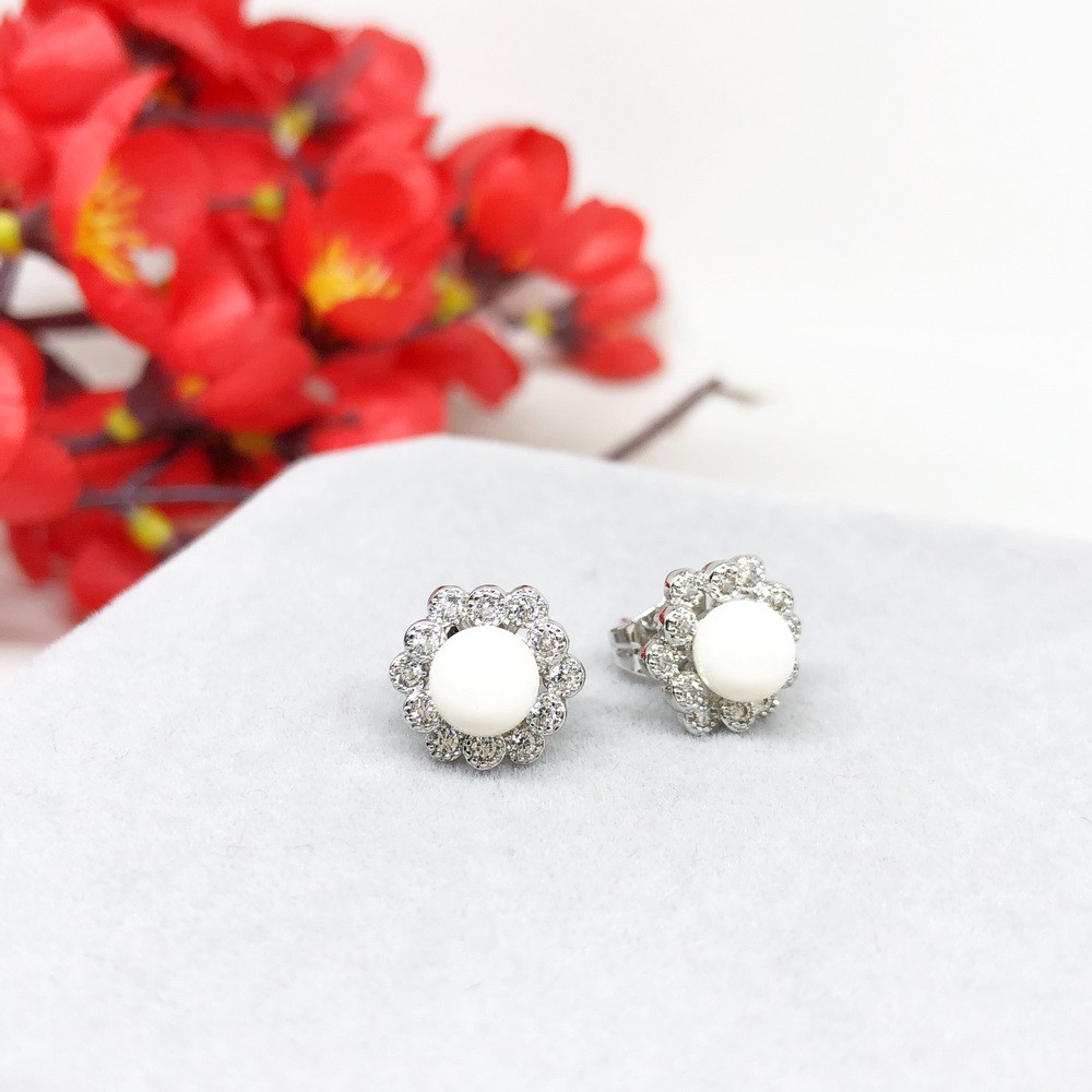 Anting Pesta Xuping Asli Mutiara Putih Pearl Warna Lapis Emas - BE260